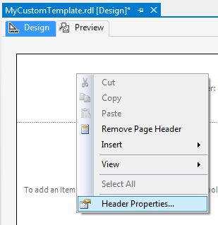 Header Properties